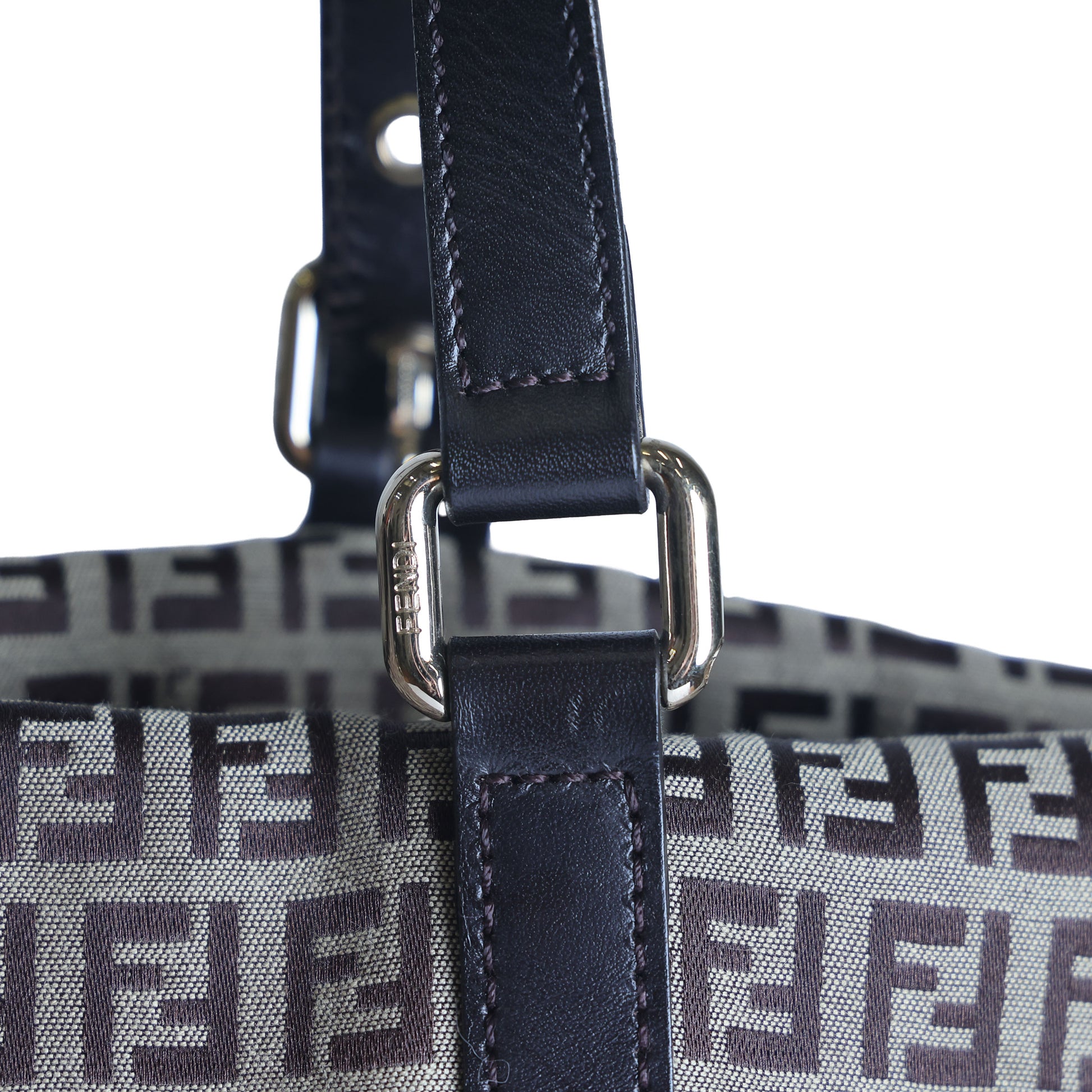 Preowned FENDI Zucchino Print Canvas x Leather Shopping Tote Bag 8BH215 | Luxe Again Maison