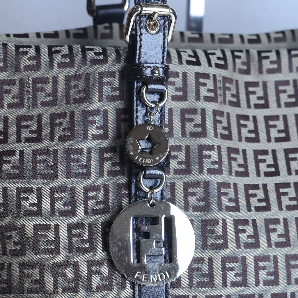 Preowned FENDI Zucchino Print Canvas x Leather Shopping Tote Bag 8BH215 | Luxe Again Maison