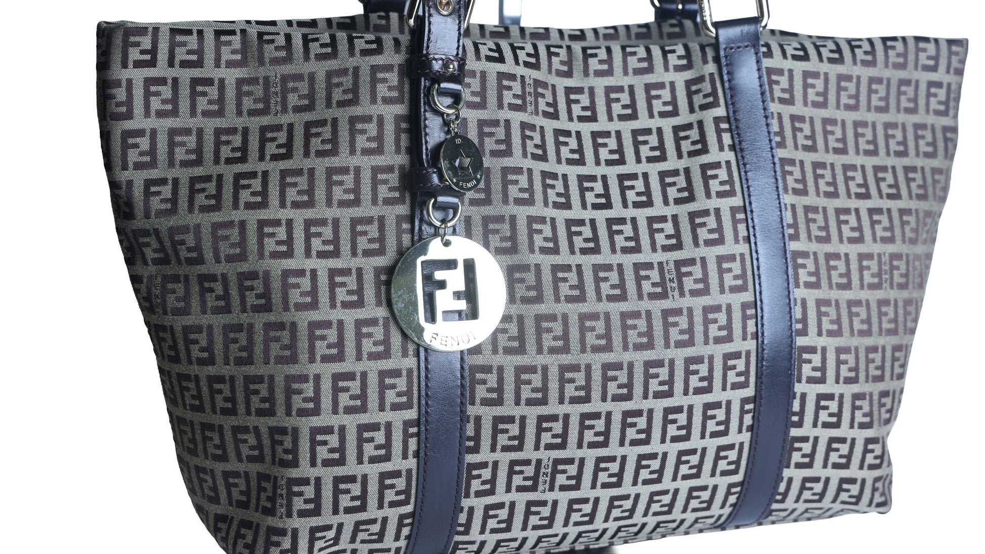 Preowned FENDI Zucchino Print Canvas x Leather Shopping Tote Bag 8BH215 | Luxe Again Maison
