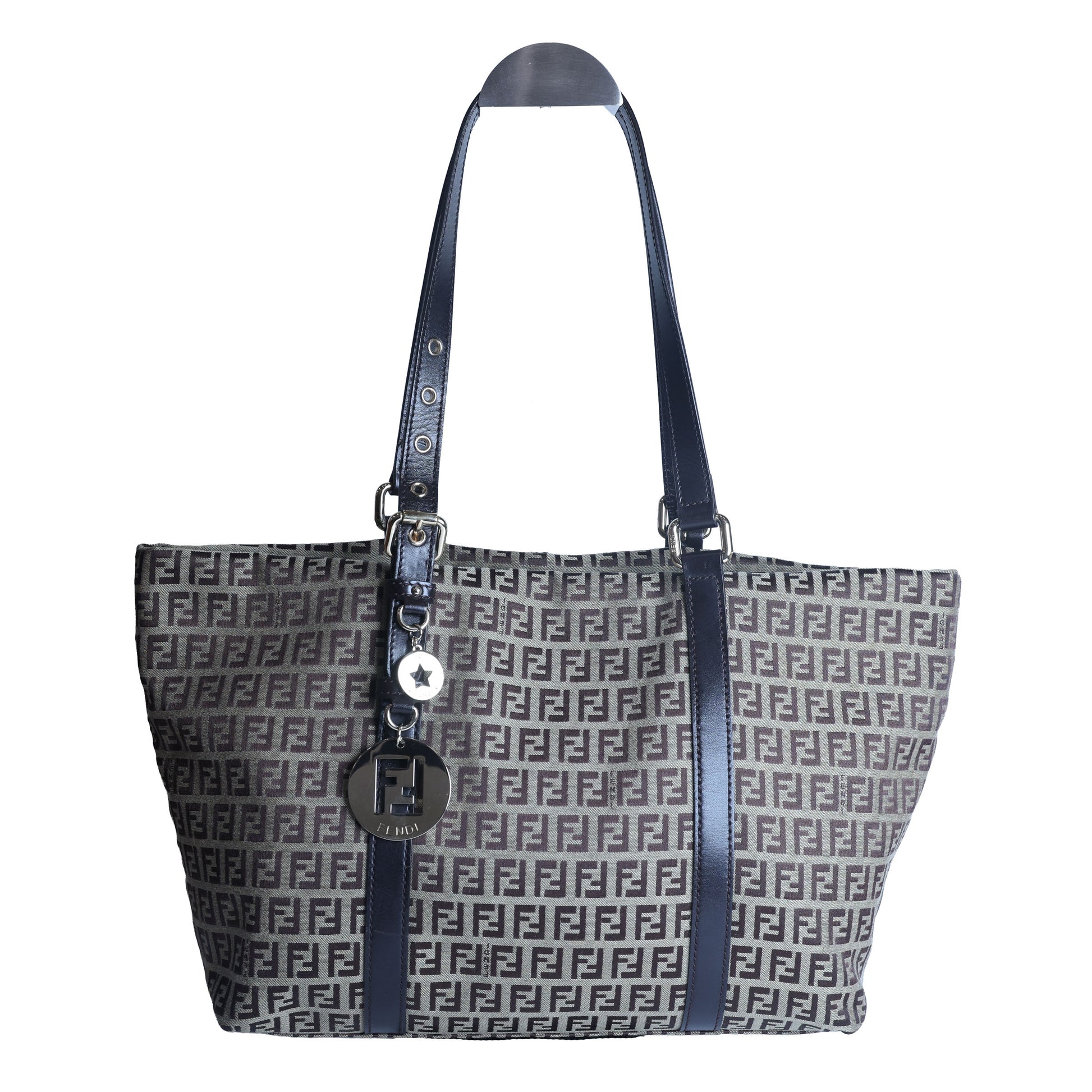 Preowned FENDI Zucchino Print Canvas x Leather Shopping Tote Bag 8BH215 | Luxe Again Maison