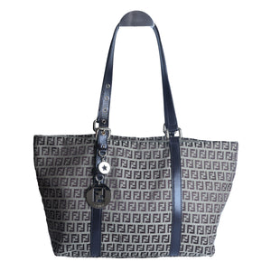 Preowned FENDI Zucchino Print Canvas x Leather Shopping Tote Bag 8BH215 | Luxe Again Maison