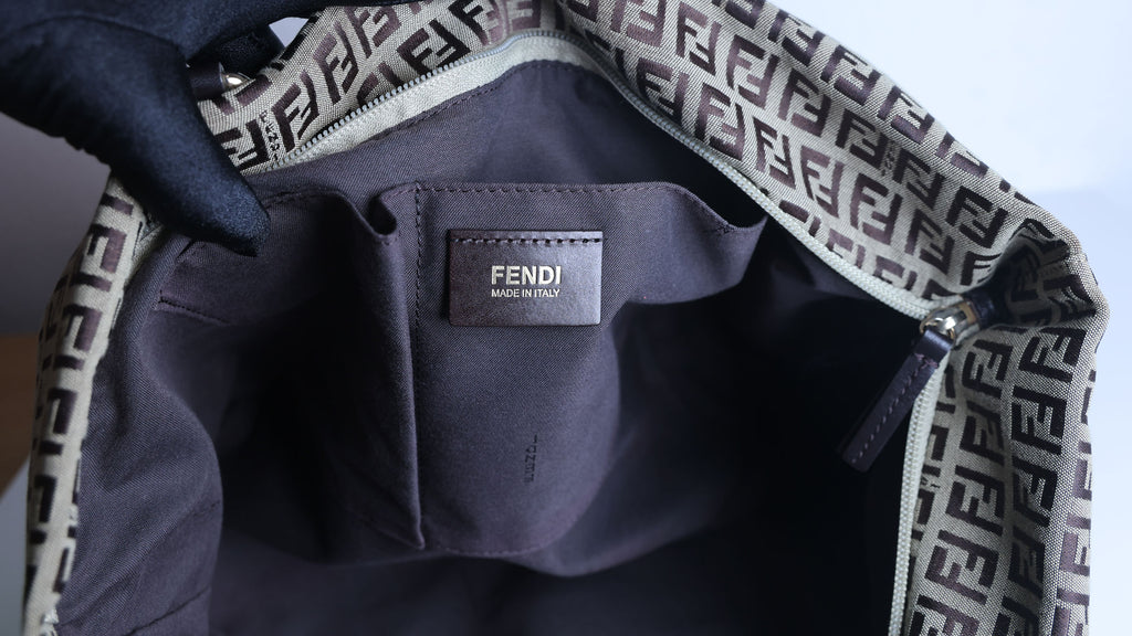 Preowned FENDI Zucchino Print Canvas x Leather Shopping Tote Bag 8BH215 | Luxe Again Maison