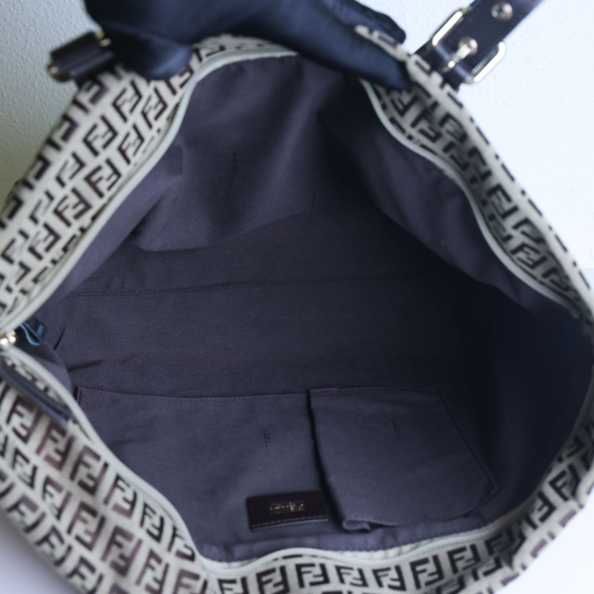 Preowned FENDI Zucchino Print Canvas x Leather Shopping Tote Bag 8BH215 | Luxe Again Maison