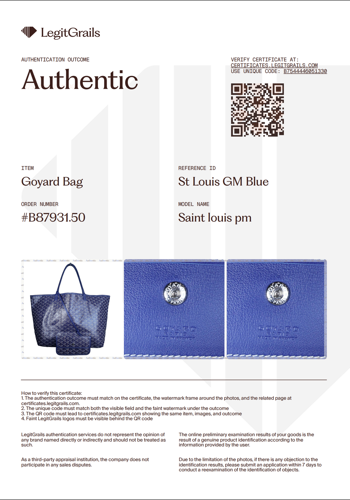 Preowned GOYARD St Louis GM Tote Blue | Luxe Again Maison