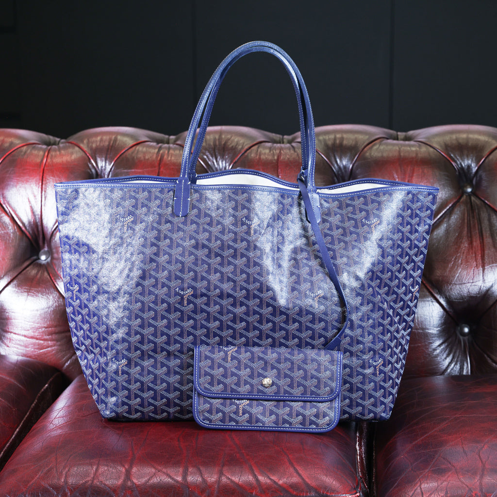 Preowned GOYARD St Louis GM Tote Blue | Luxe Again Maison