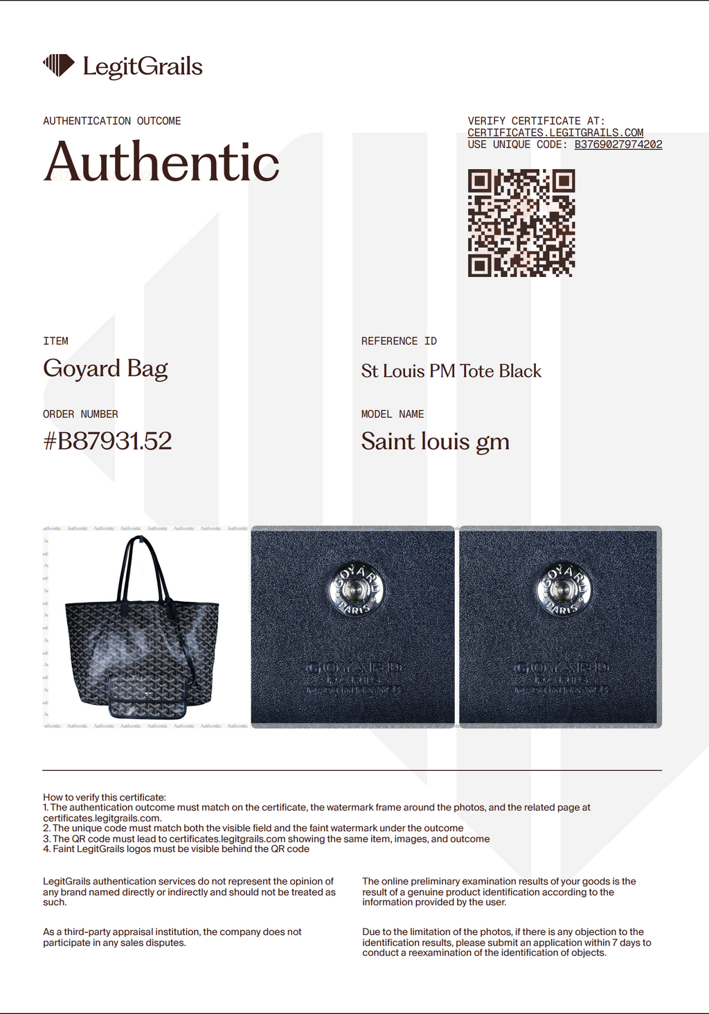 Preowned GOYARD St Louis PM Tote Black | Luxe Again Maison
