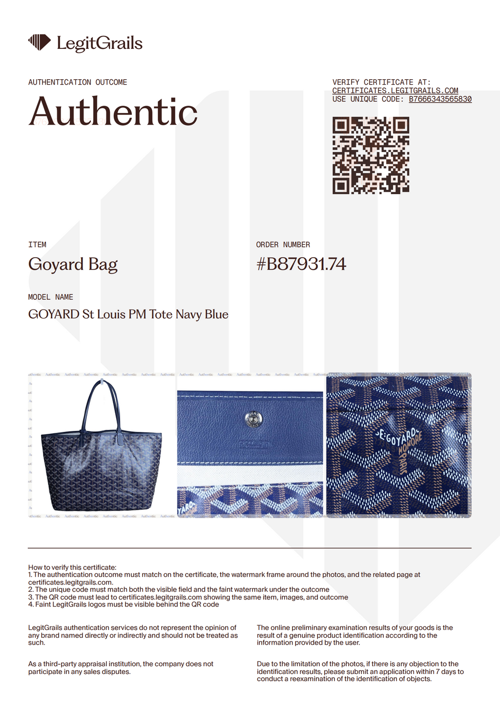 Preowned GOYARD St Louis PM Tote Navy Blue | Luxe Again Maison