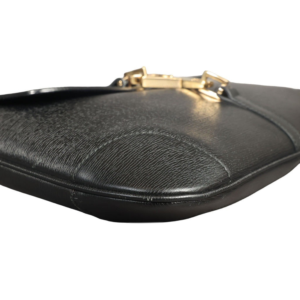 Preowned GUCCI Vintage Bamboo Jackie Leather Shoulder Bag Black | Luxe Again Maison