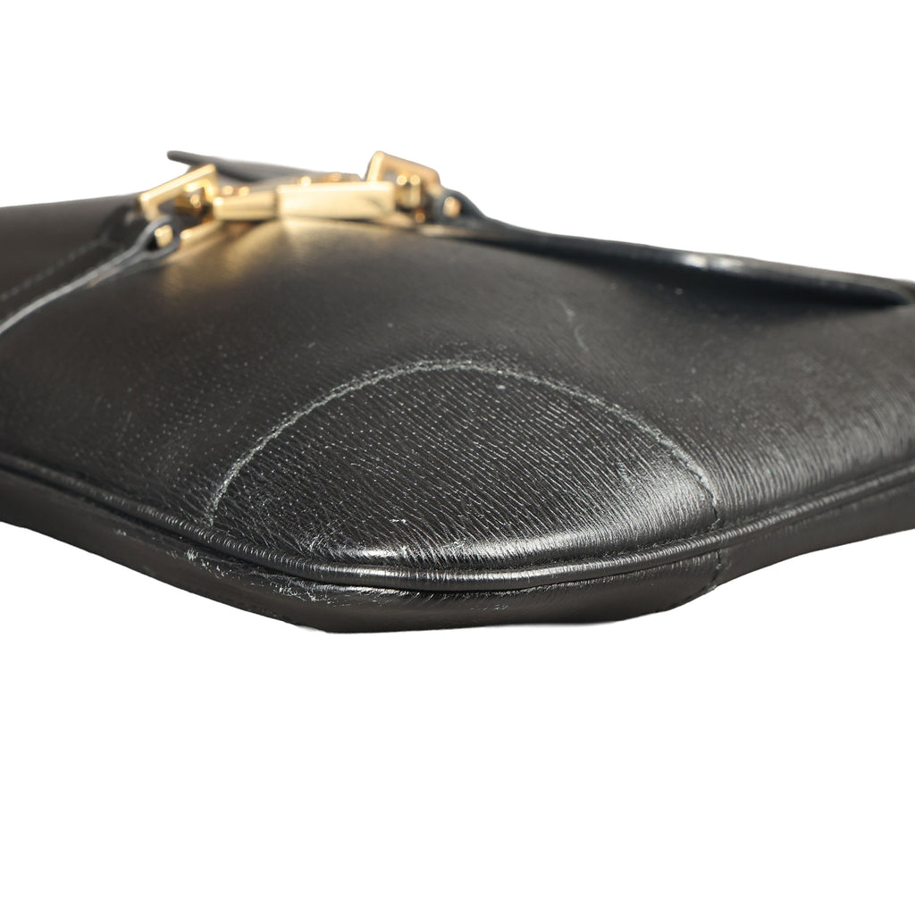 Preowned GUCCI Vintage Bamboo Jackie Leather Shoulder Bag Black | Luxe Again Maison
