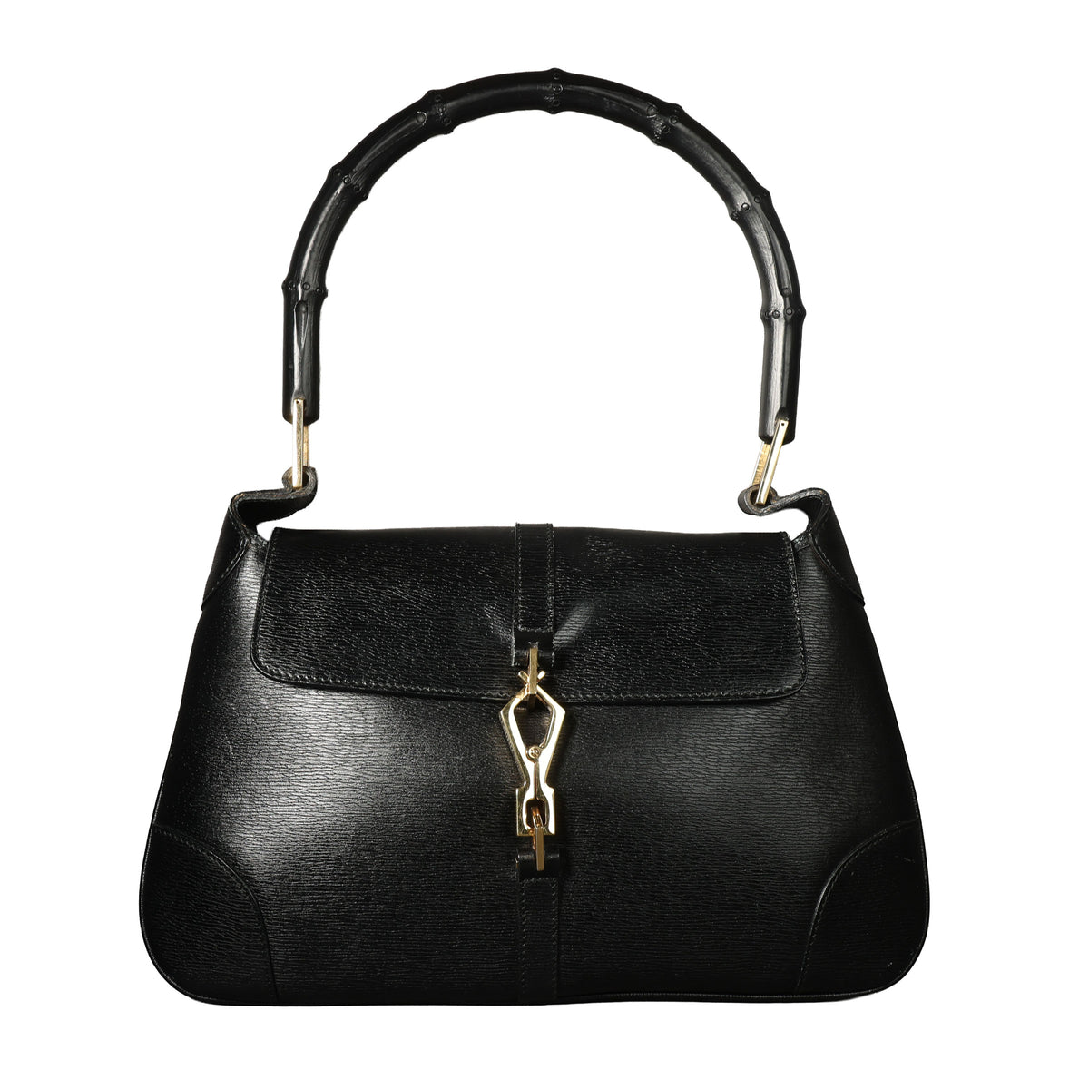 Preowned GUCCI Vintage Bamboo Jackie Leather Shoulder Bag Black | Luxe Again Maison