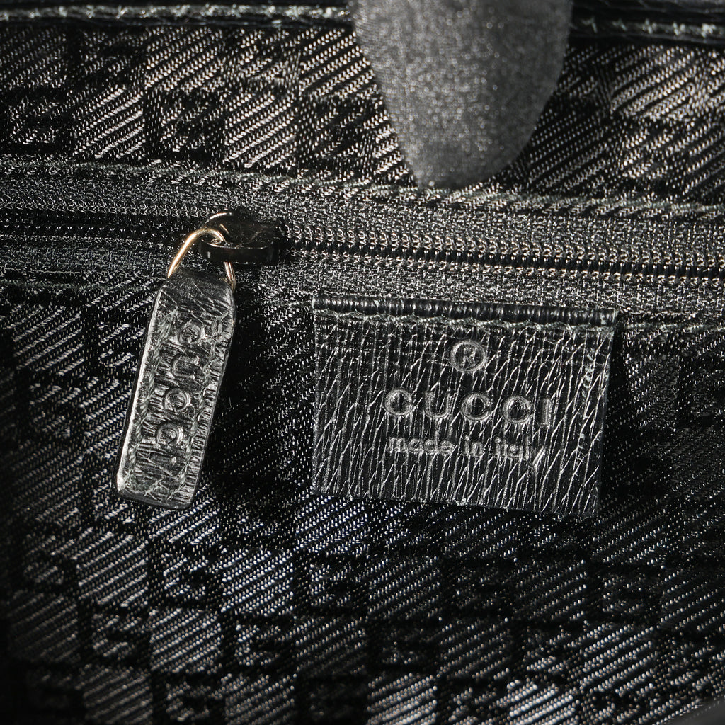 Preowned GUCCI Vintage Bamboo Jackie Leather Shoulder Bag Black | Luxe Again Maison