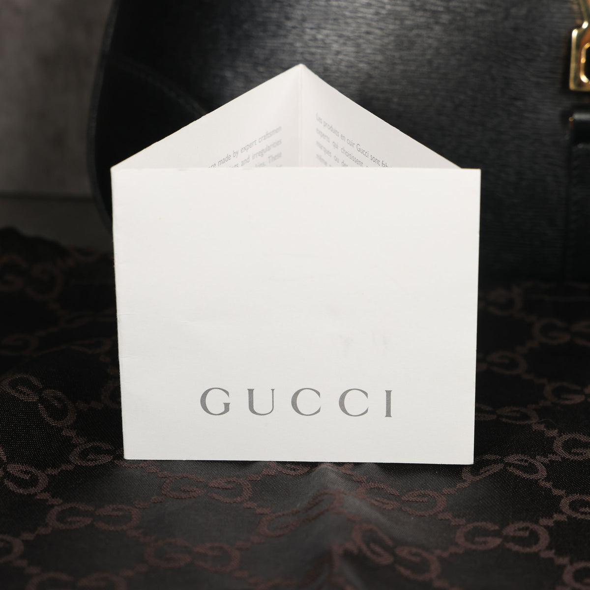 Preowned GUCCI Vintage Bamboo Jackie Leather Shoulder Bag Black | Luxe Again Maison