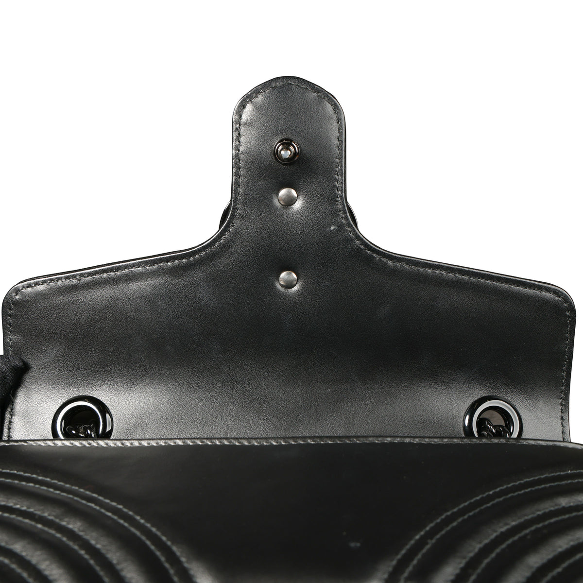 Preowned GUCCI GG Marmont Medium Leather Shoulder Bag Black | Luxe Again Maison 