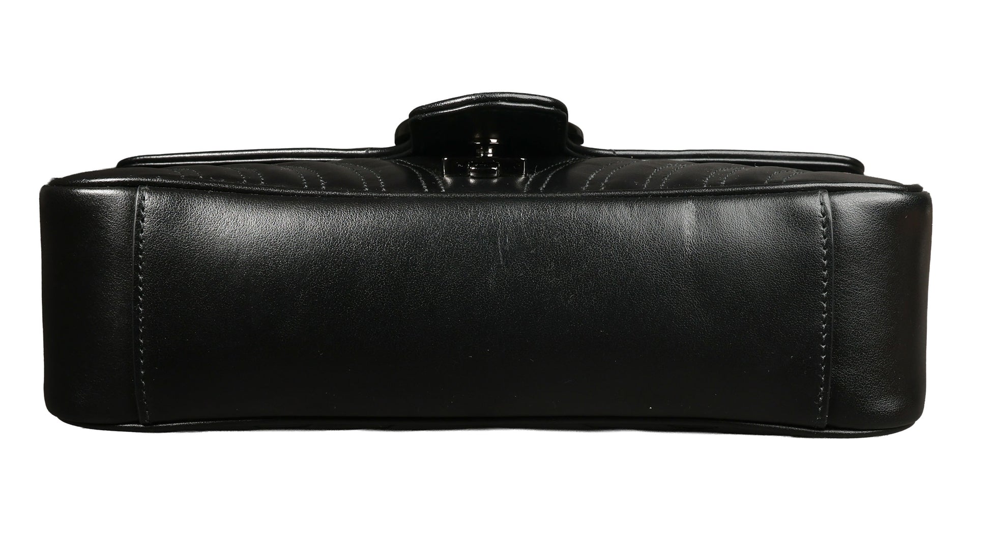 Preowned GUCCI GG Marmont Medium Leather Shoulder Bag Black | Luxe Again Maison 