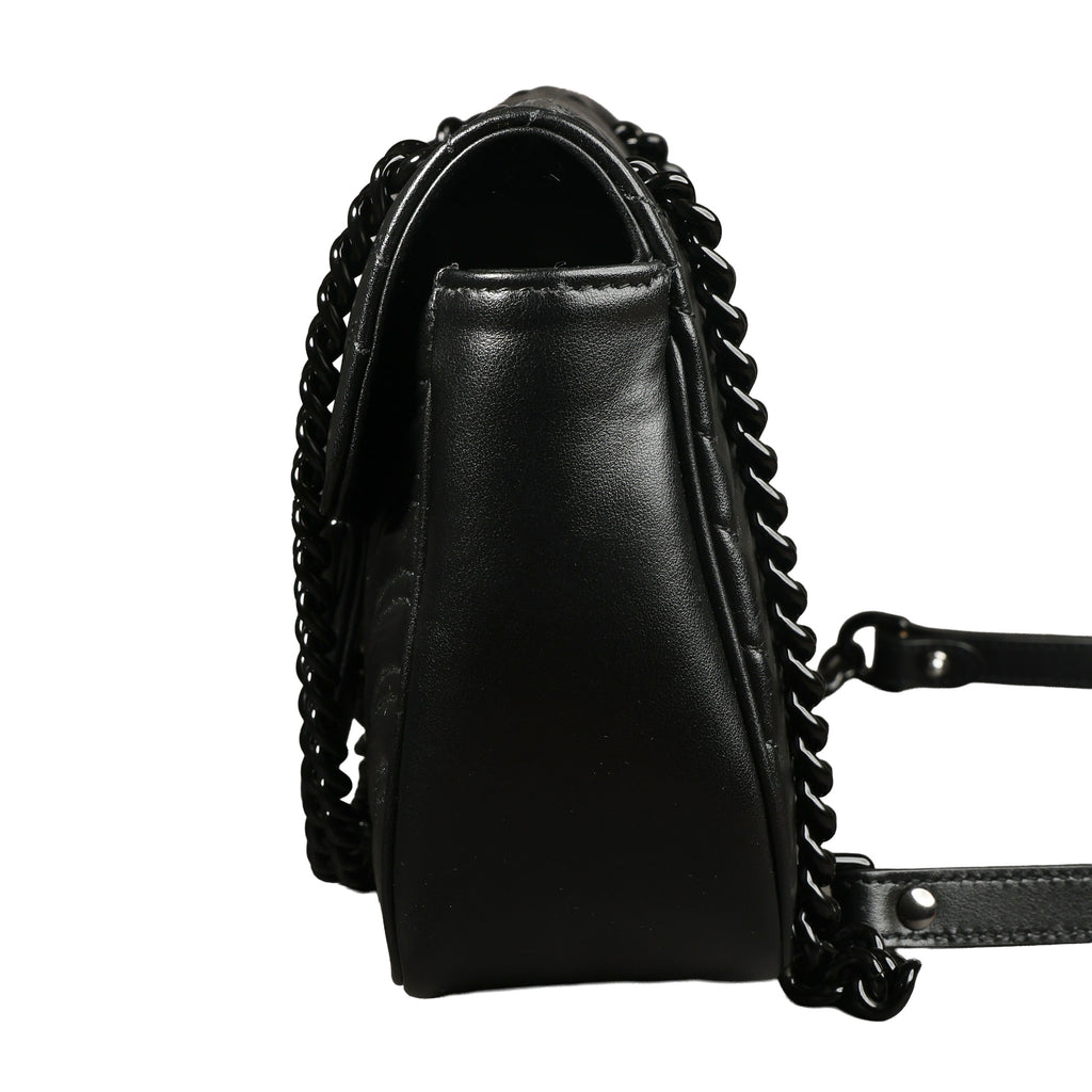 Preowned GUCCI GG Marmont Medium Leather Shoulder Bag Black | Luxe Again Maison 