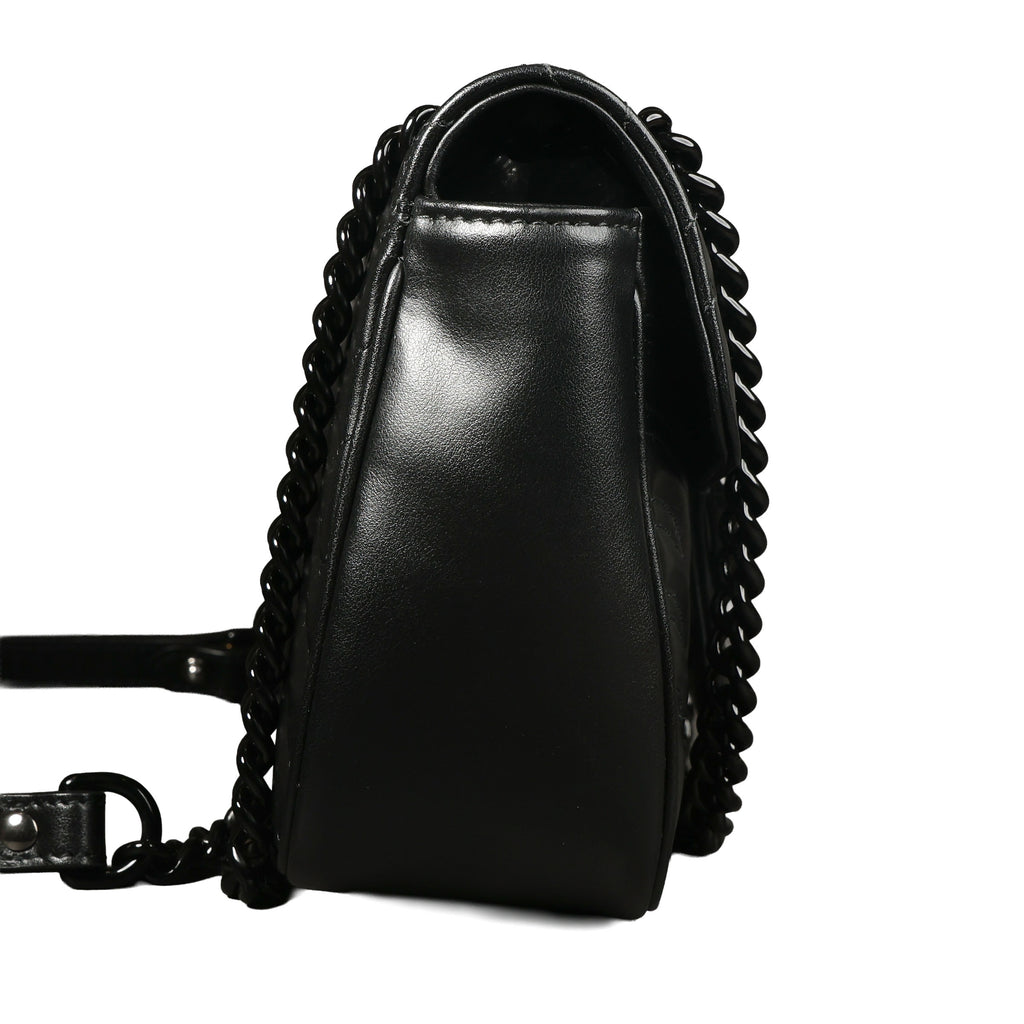 Preowned GUCCI GG Marmont Medium Leather Shoulder Bag Black | Luxe Again Maison 