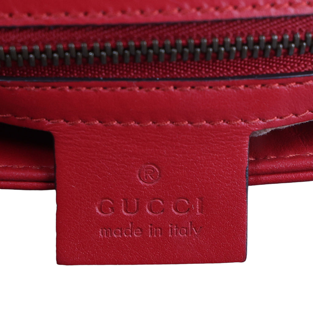 Preowned GUCCI GG Marmont Medium Leather Shoulder Bag Red | Luxe Again Maison