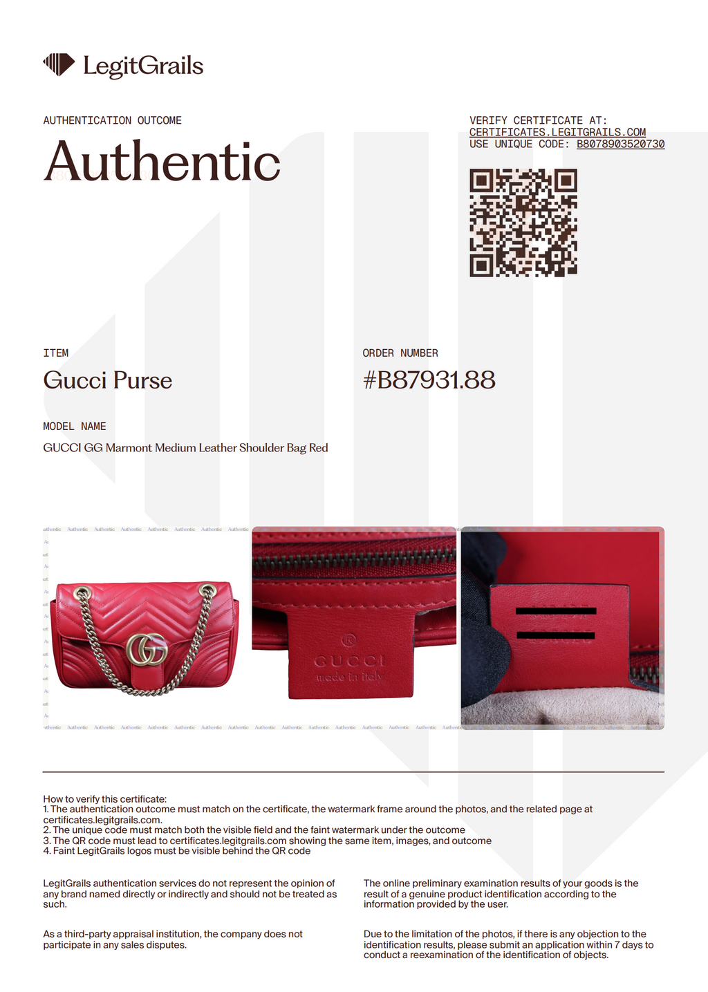 Preowned GUCCI GG Marmont Medium Leather Shoulder Bag Red | Luxe Again Maison