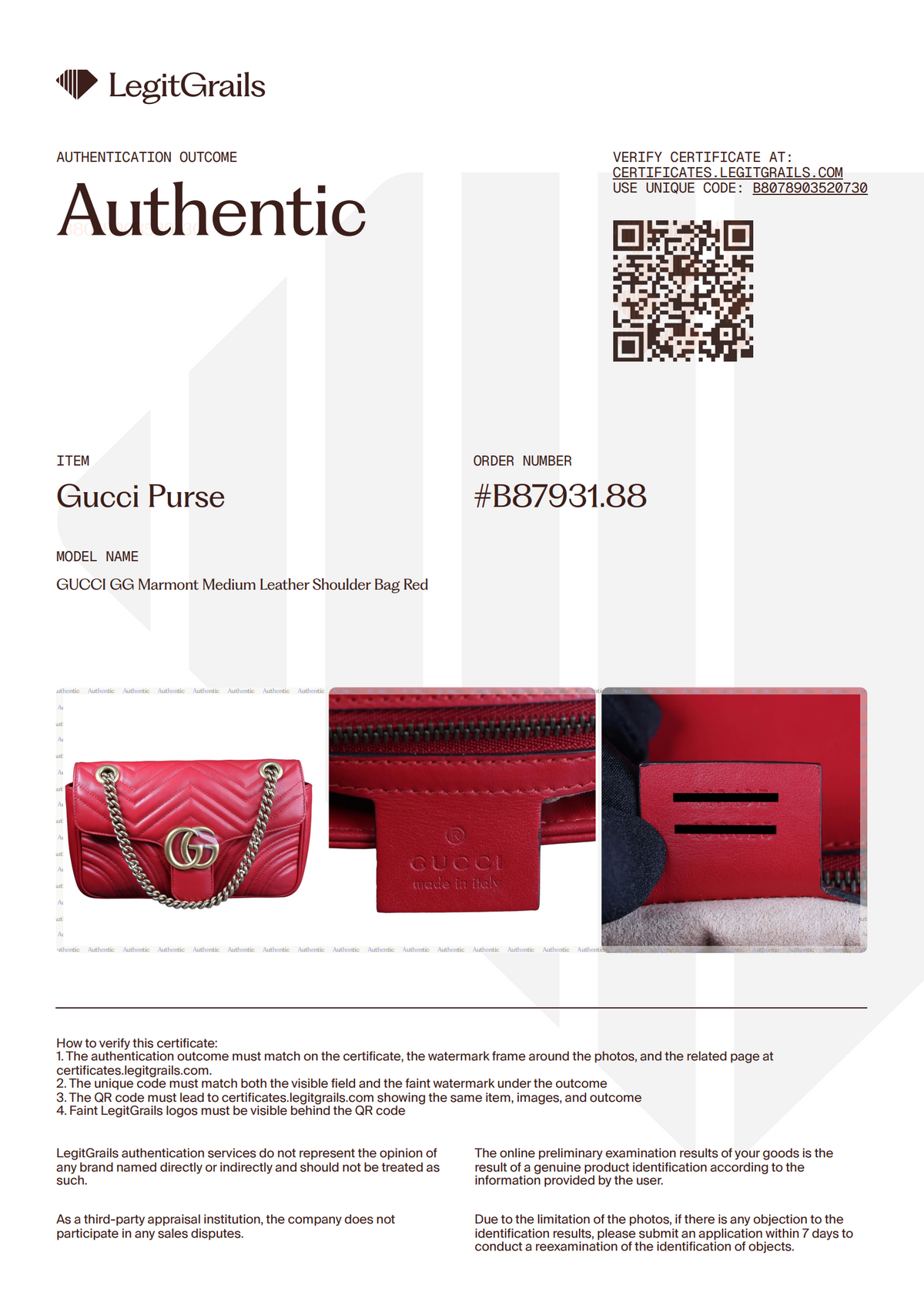 Preowned GUCCI GG Marmont Medium Leather Shoulder Bag Red | Luxe Again Maison