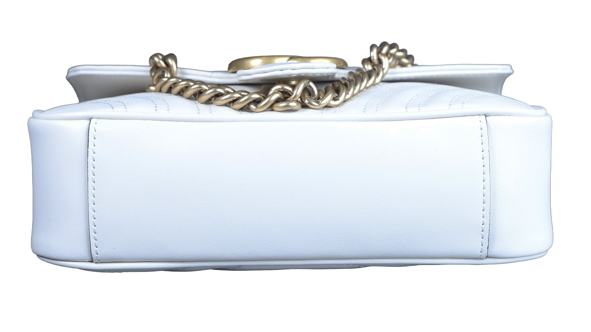 Preowned GUCCI GG Marmont Small Leather Shoulder Bag White | Luxe Again Maison