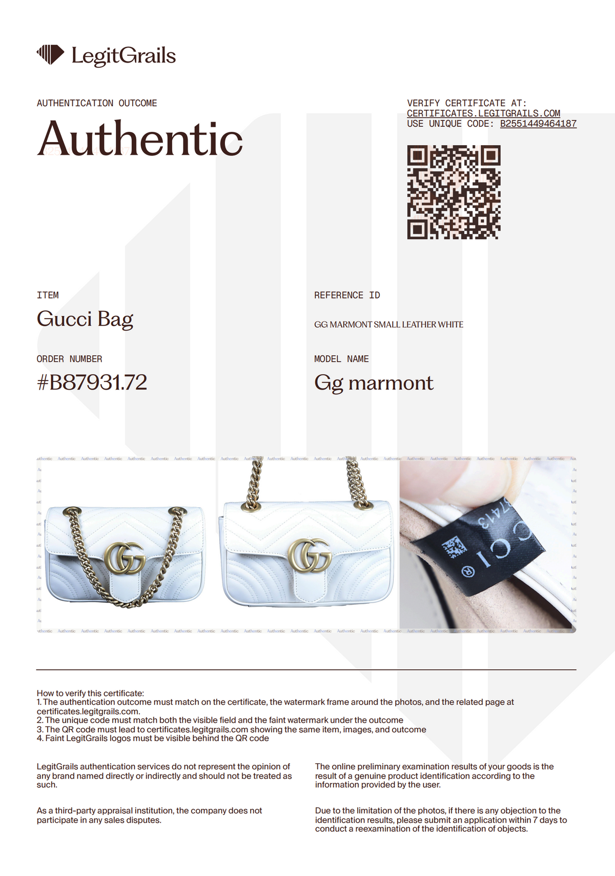 Preowned GUCCI GG Marmont Small Leather Shoulder Bag White | Luxe Again Maison