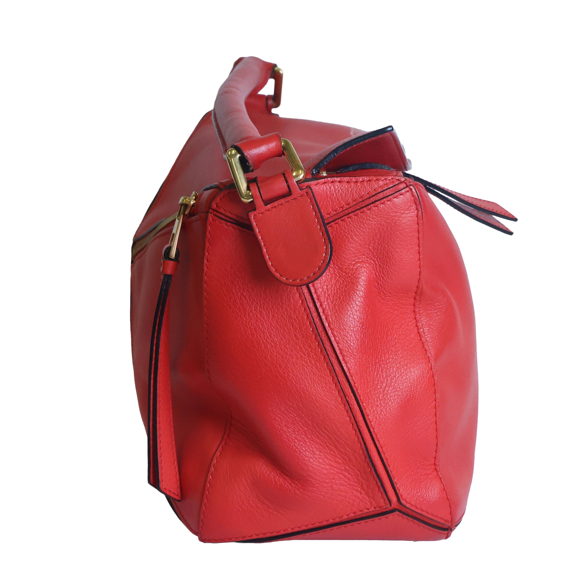 Preowned LOEWE Puzzle Large Leather Red 2 Way Bag | Luxe Again Maison