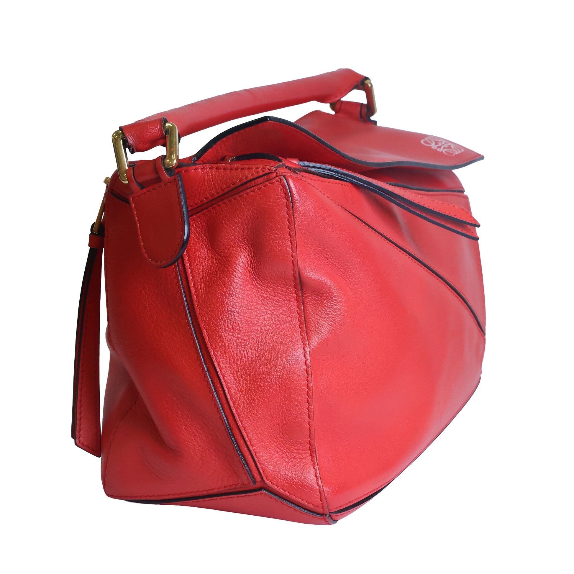 Preowned LOEWE Puzzle Large Leather Red 2 Way Bag | Luxe Again Maison