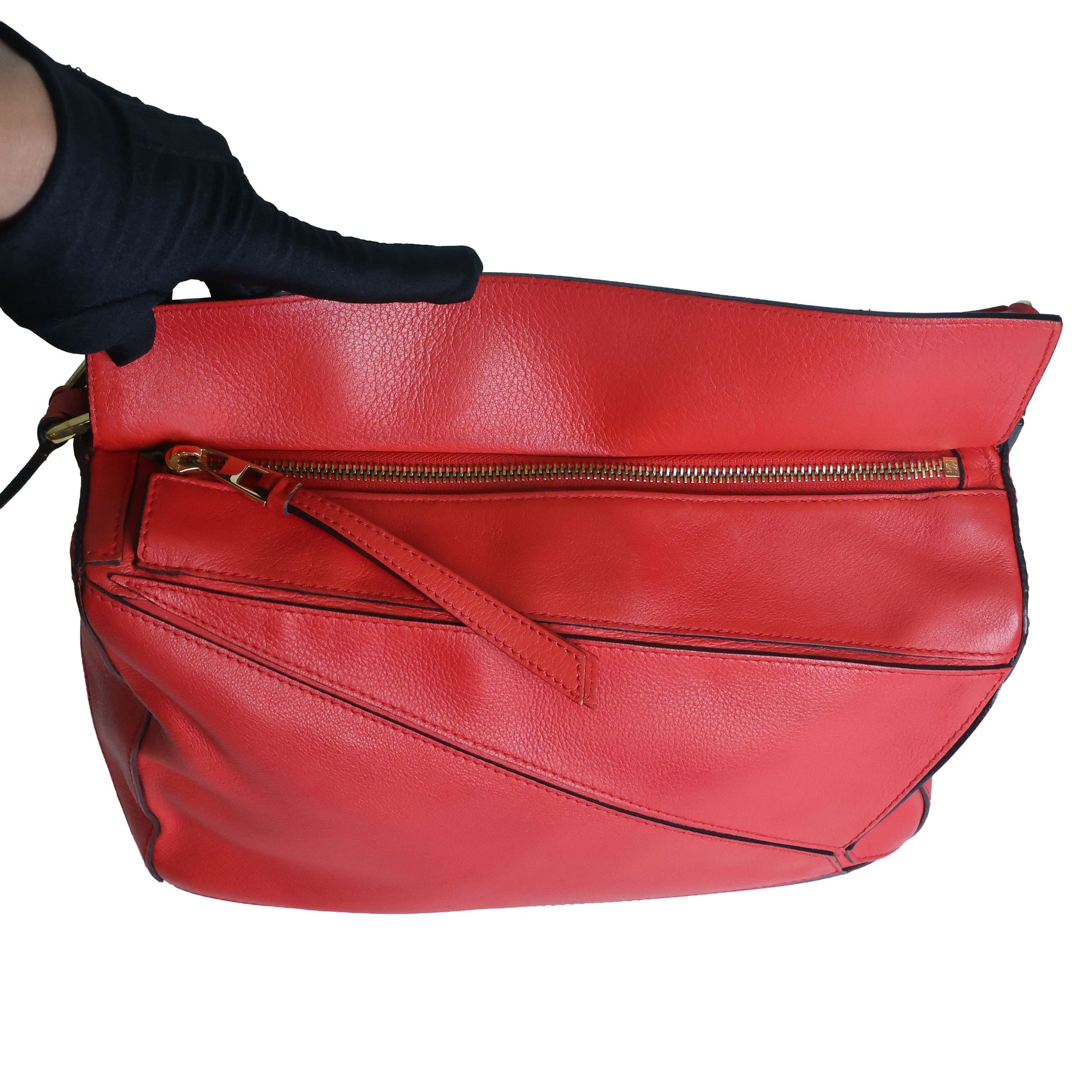 Preowned LOEWE Puzzle Large Leather Red 2 Way Bag | Luxe Again Maison