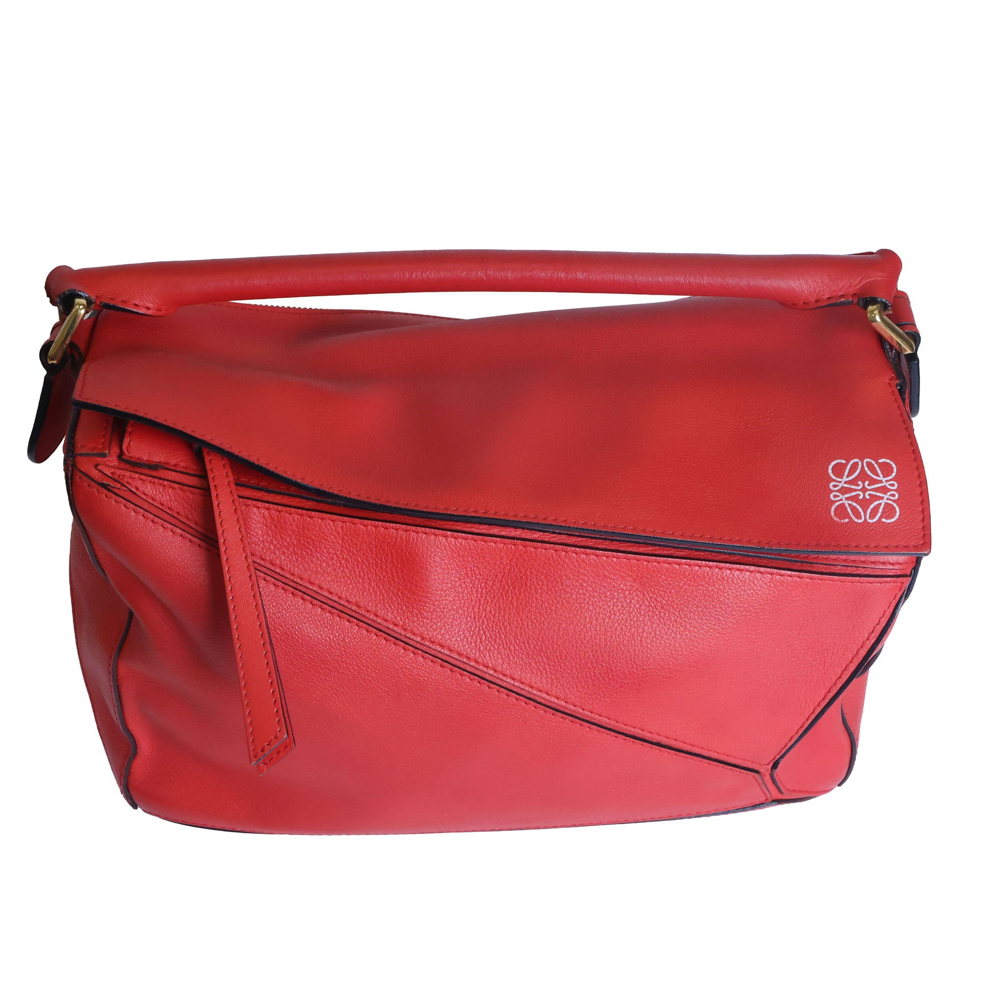 Preowned LOEWE Puzzle Large Leather Red 2 Way Bag | Luxe Again Maison