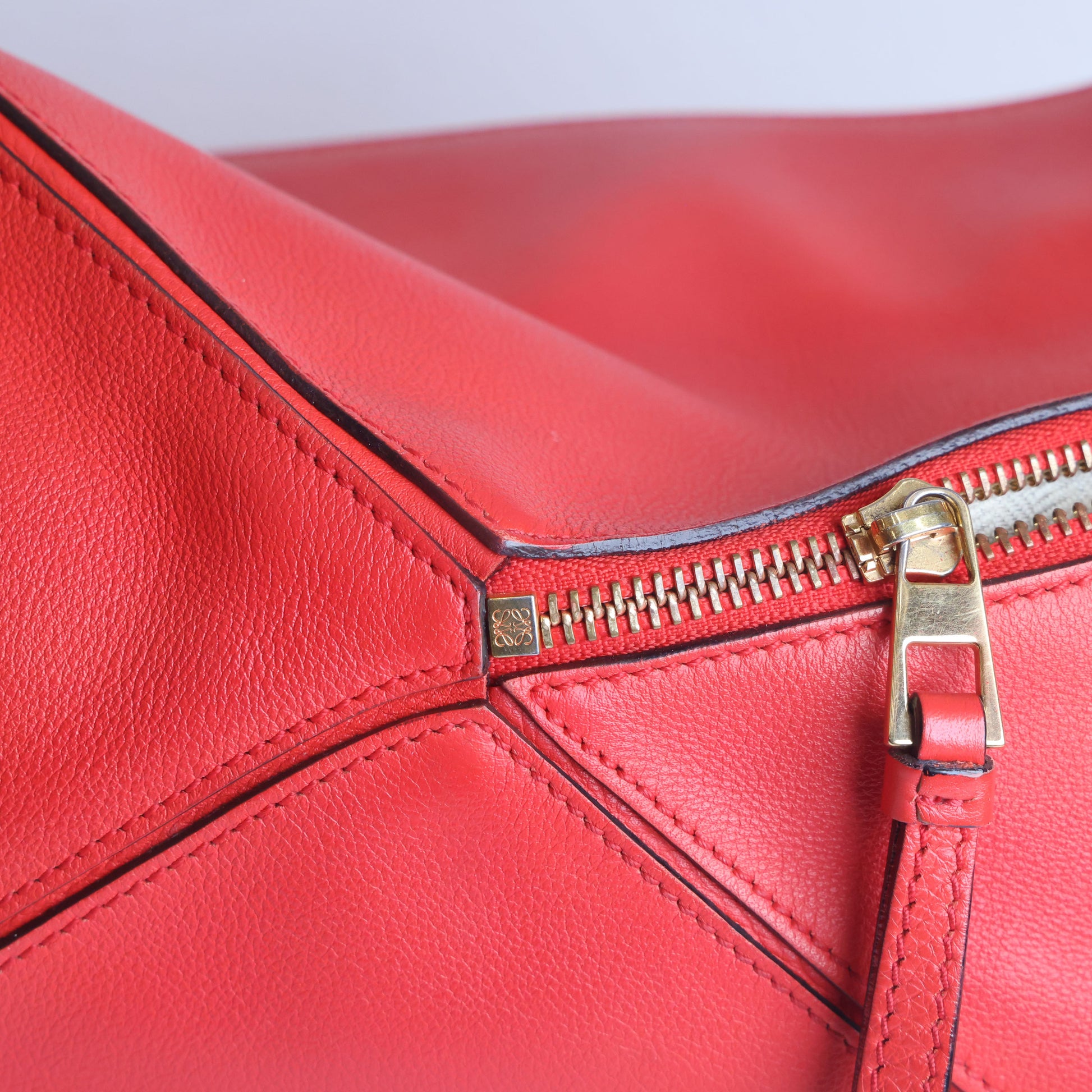 Preowned LOEWE Puzzle Large Leather Red 2 Way Bag | Luxe Again Maison