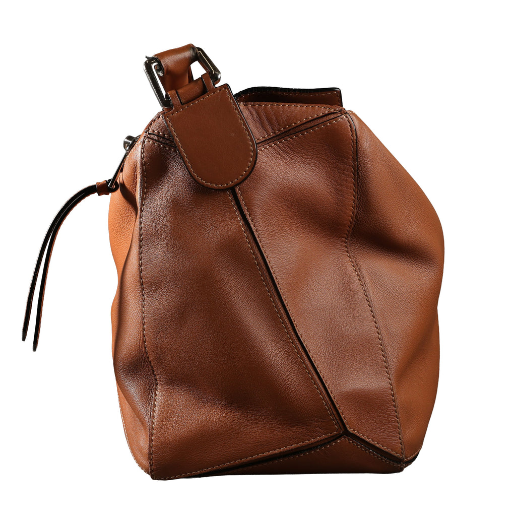 Preowned LOEWE Puzzle Leather Bag Brown SHW Large | Luxe Again Maison