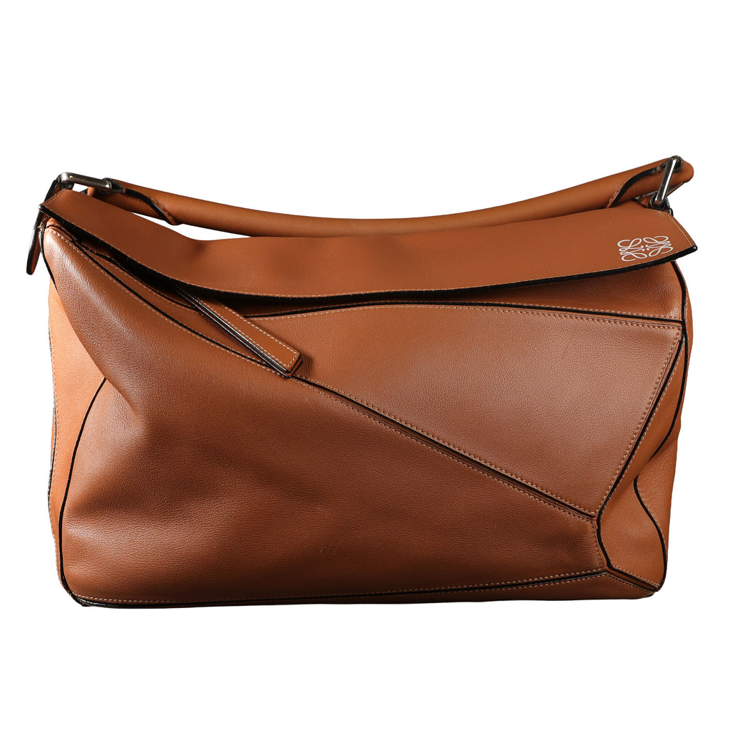 Preowned LOEWE Puzzle Leather Bag Brown SHW Large | Luxe Again Maison