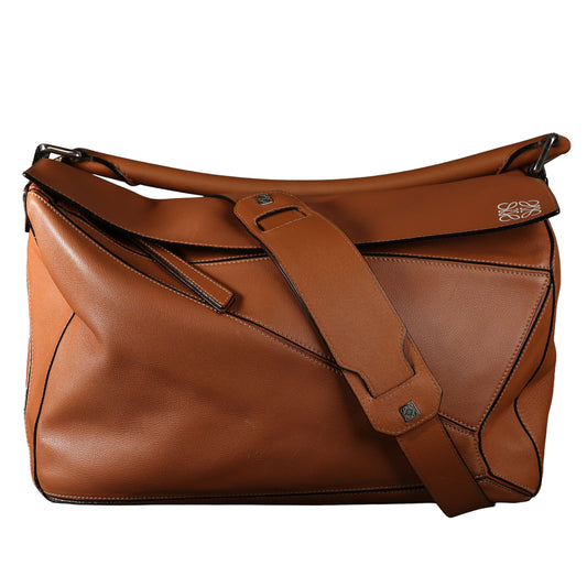 Preowned LOEWE Puzzle Leather Bag Brown SHW Large | Luxe Again Maison