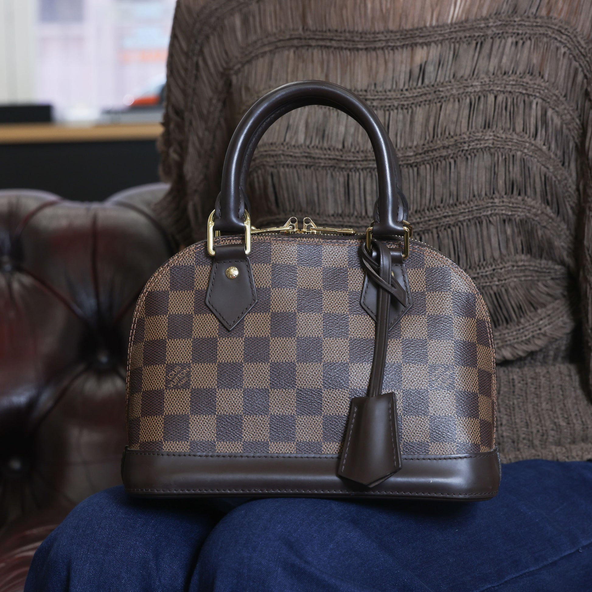 Preowned LOUIS VUITTON Damier Ebene Alma BB Brown | Luxe Again Maison