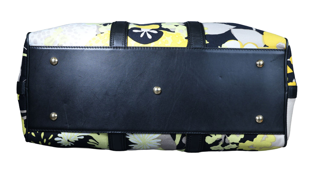 Preowned LOUIS VUITTON Floral Canwan Keepall Bandouliere 50 Canvas x Leather Black & Yellow | Luxe Again Maison