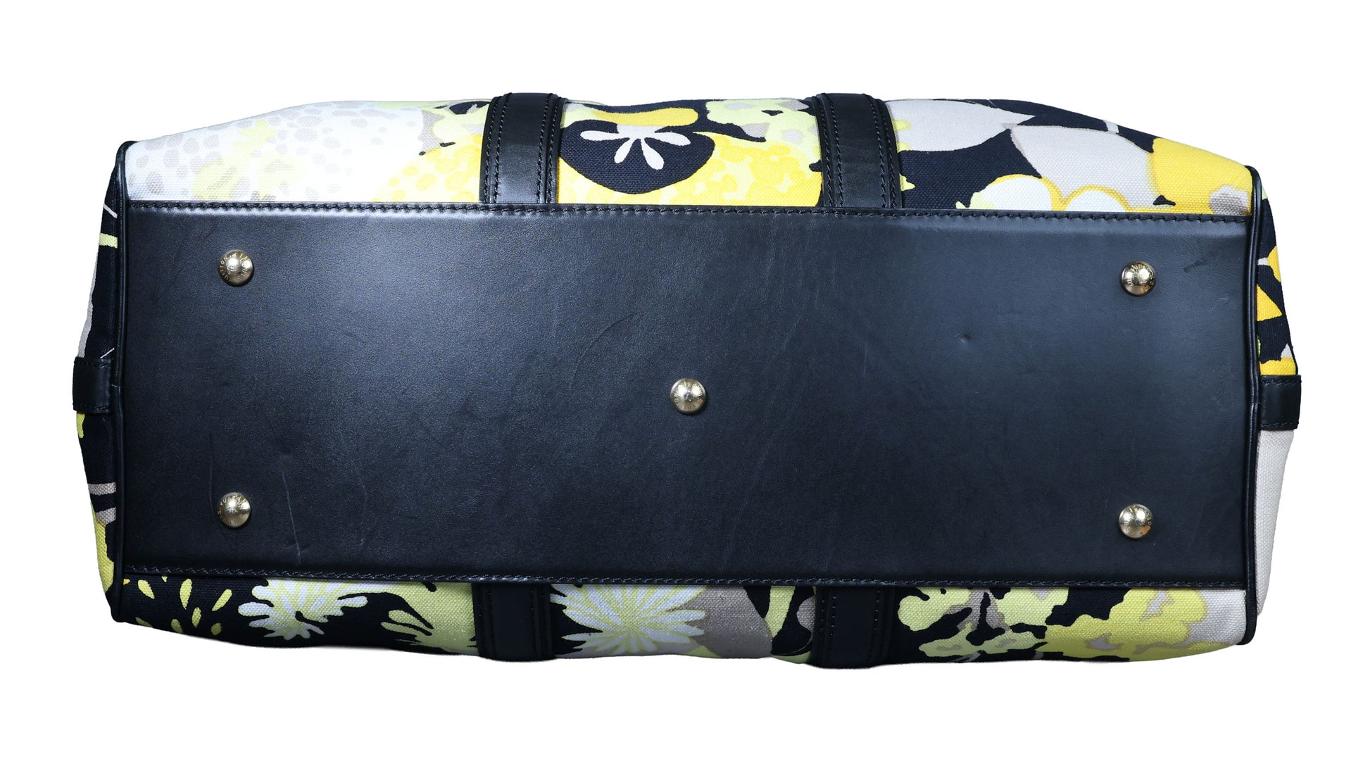 Preowned LOUIS VUITTON Floral Canwan Keepall Bandouliere 50 Canvas x Leather Black & Yellow | Luxe Again Maison