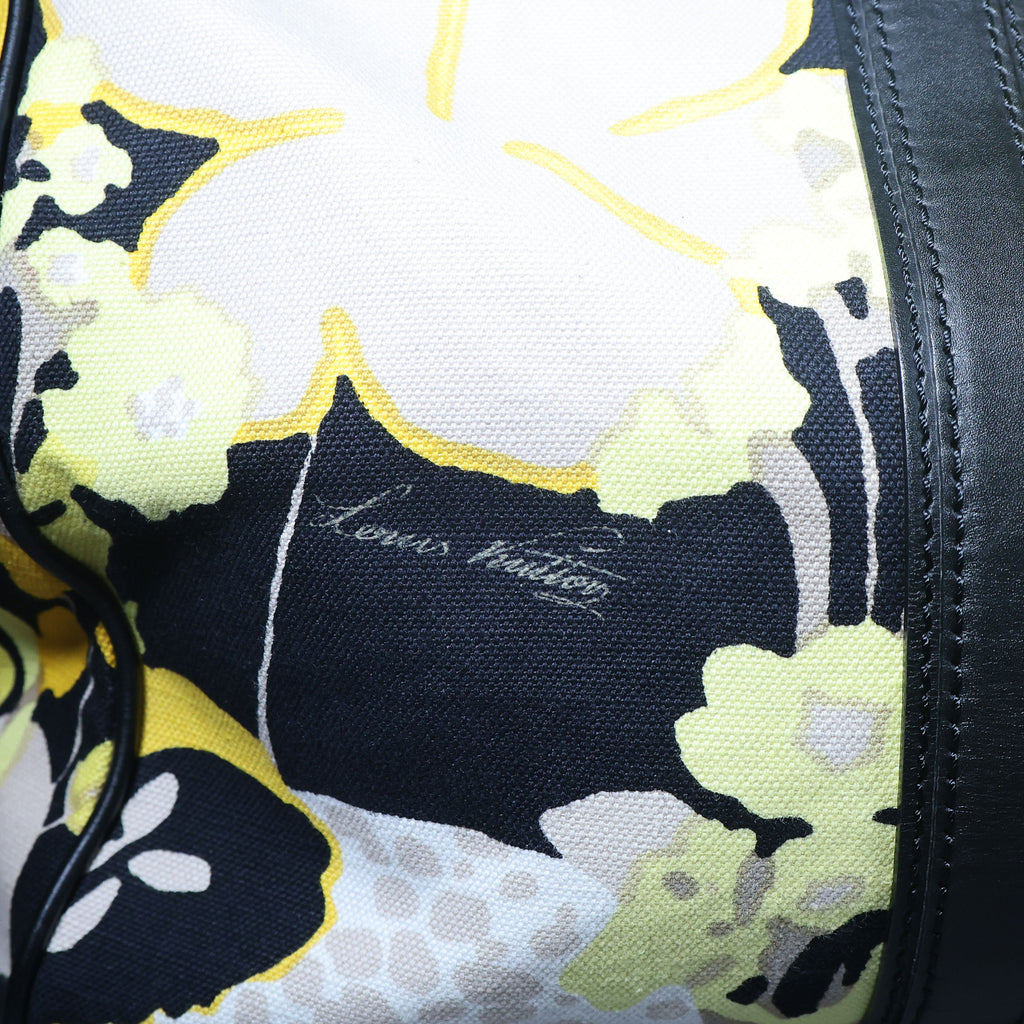 Preowned LOUIS VUITTON Floral Canwan Keepall Bandouliere 50 Canvas x Leather Black & Yellow | Luxe Again Maison