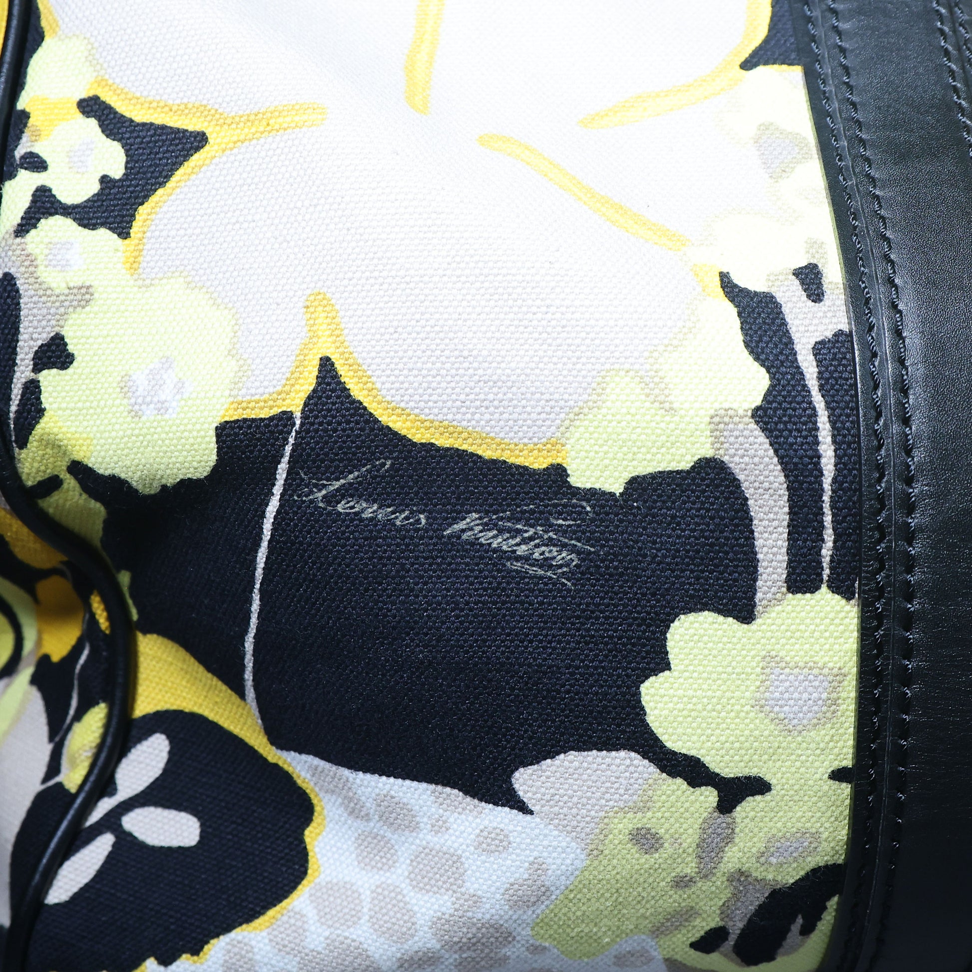 Preowned LOUIS VUITTON Floral Canwan Keepall Bandouliere 50 Canvas x Leather Black & Yellow | Luxe Again Maison