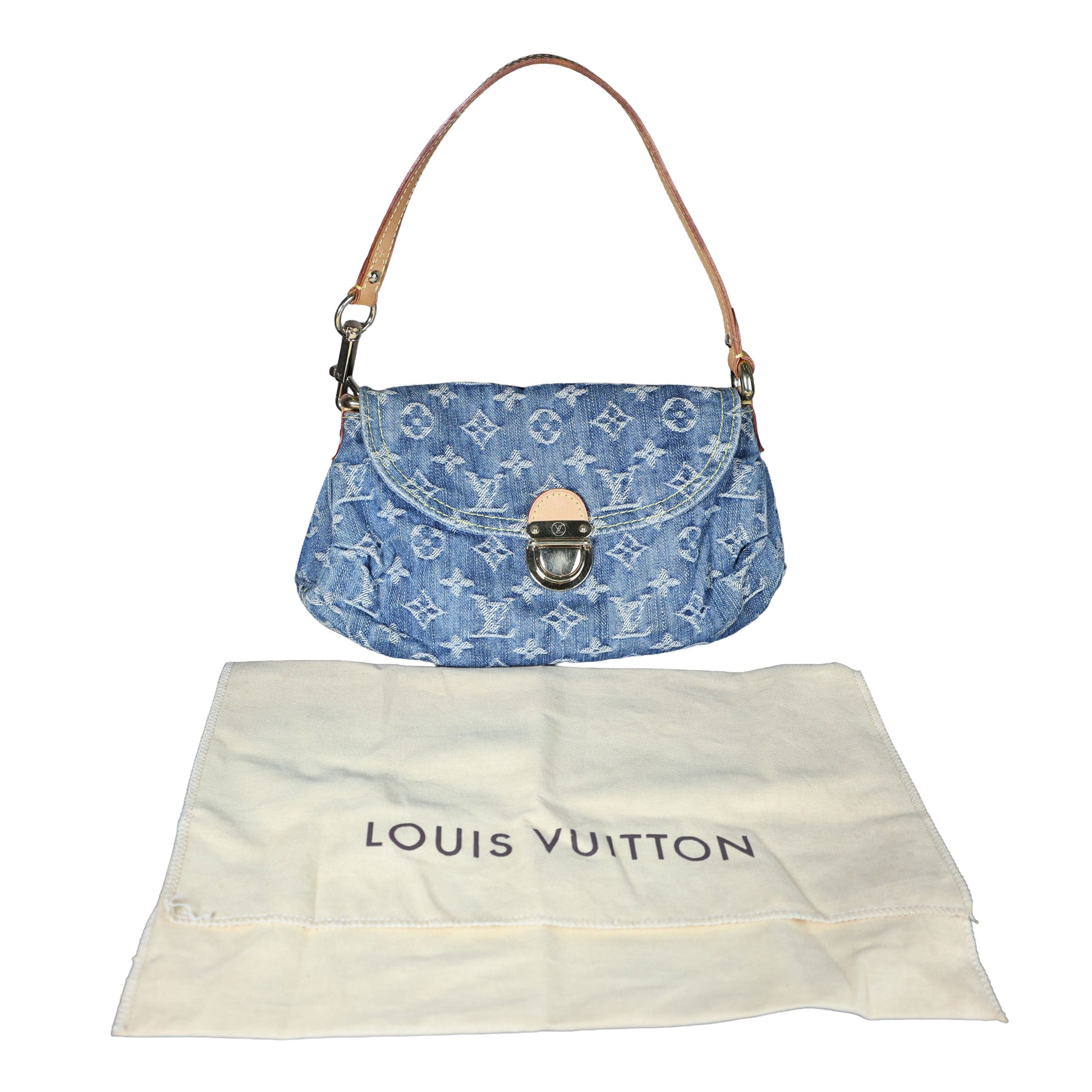 Preowned LOUIS VUITTON Mini Pleaty Monogram Denim Blue Shoulder Bag | Luxe Again Maison