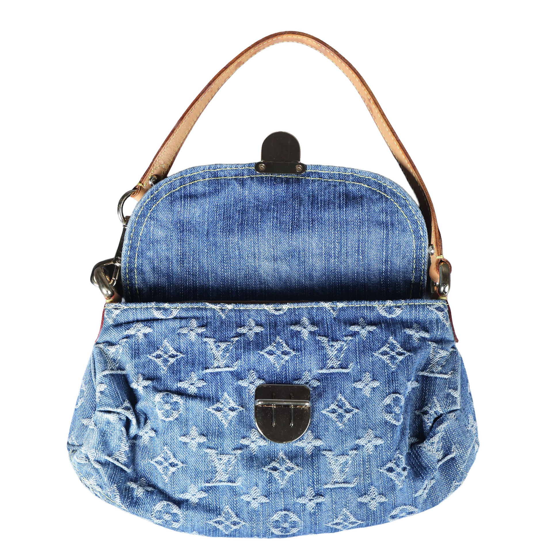 Preowned LOUIS VUITTON Mini Pleaty Monogram Denim Blue Shoulder Bag | Luxe Again Maison