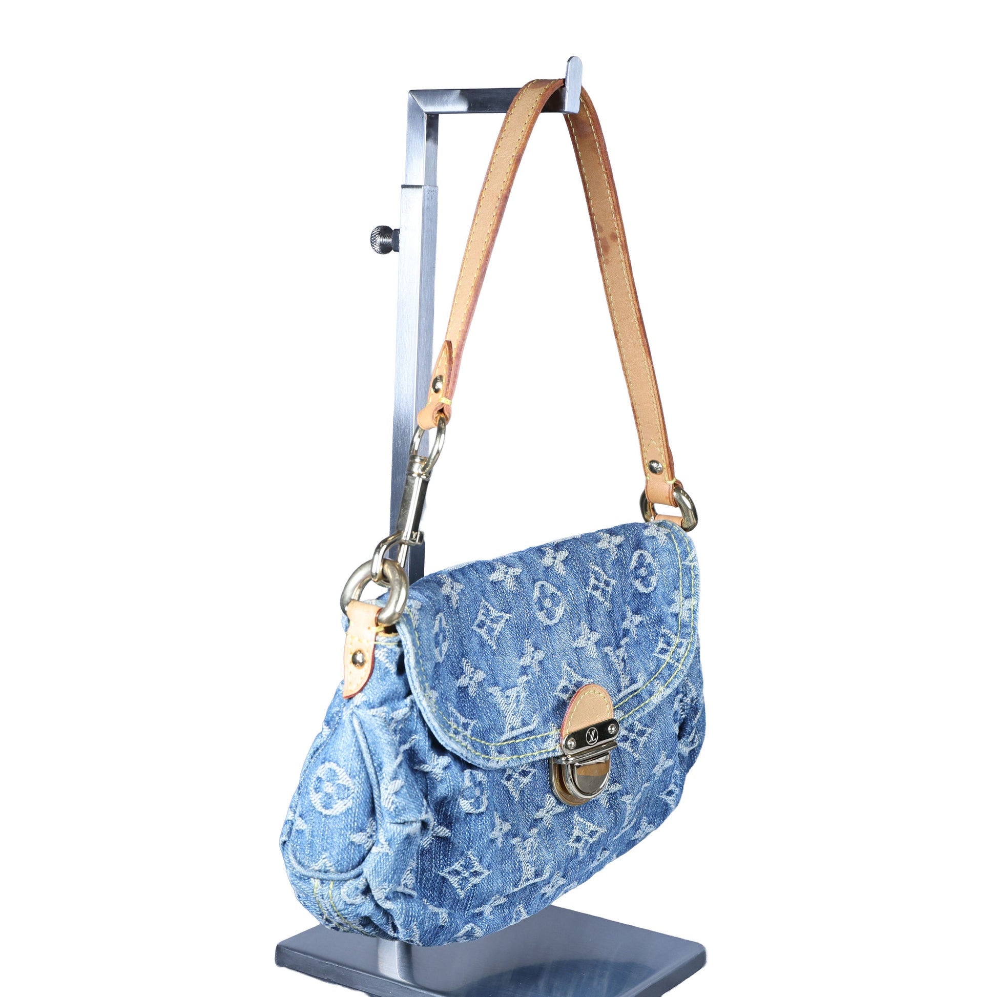 Preowned LOUIS VUITTON Mini Pleaty Monogram Denim Blue Shoulder Bag | Luxe Again Maison
