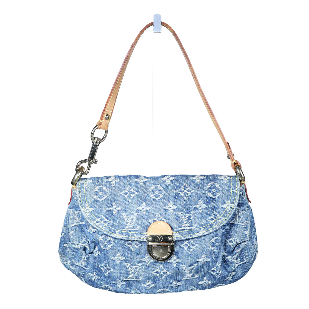 Preowned LOUIS VUITTON Mini Pleaty Monogram Denim Blue Shoulder Bag | Luxe Again Maison