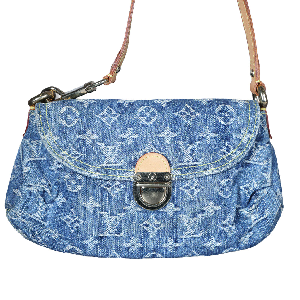 Preowned LOUIS VUITTON Mini Pleaty Monogram Denim Blue Shoulder Bag | Luxe Again Maison