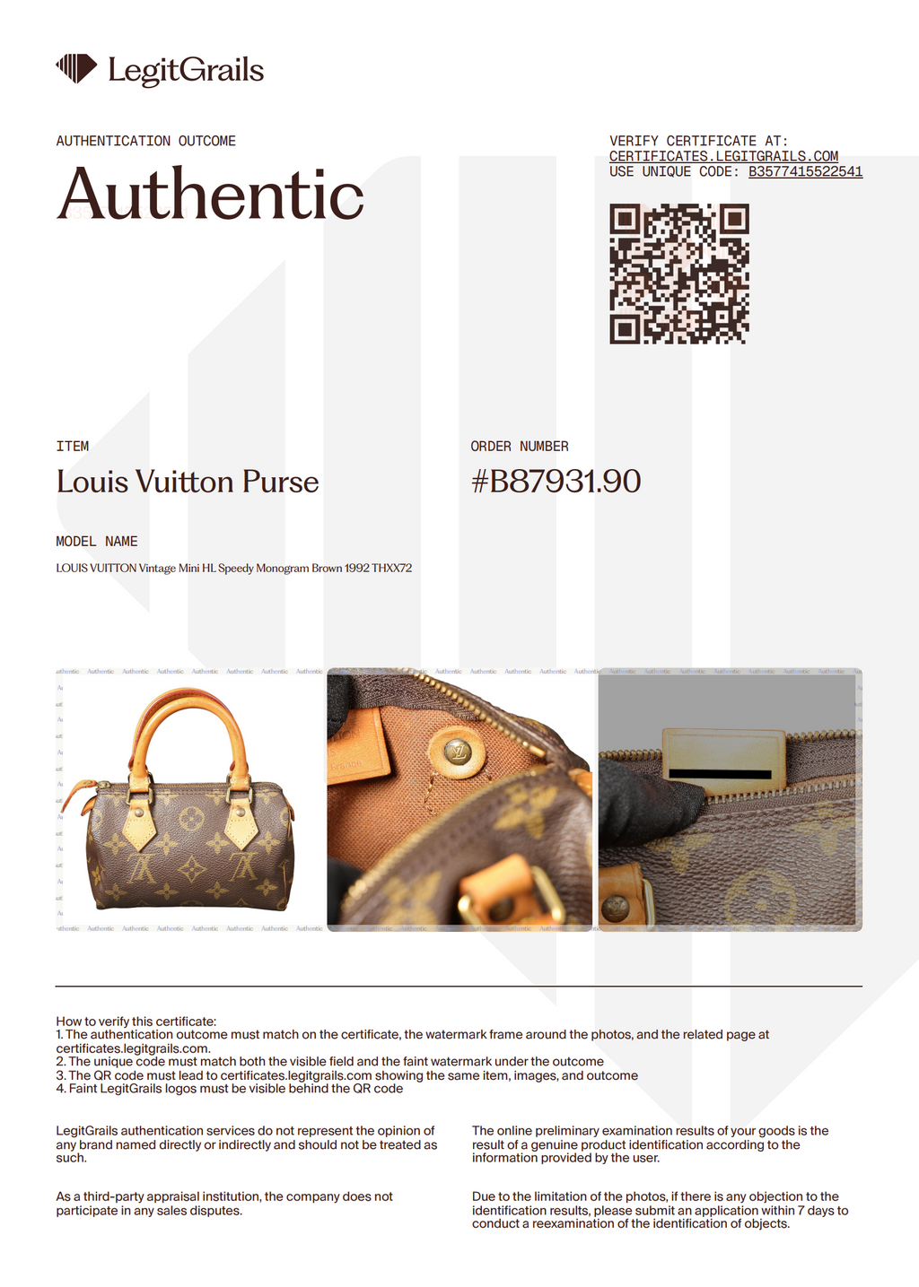 Preowned LOUIS VUITTON Vintage Mini HL Speedy Monogram Brown 1992 THXX72 | Luxe Again Maison
