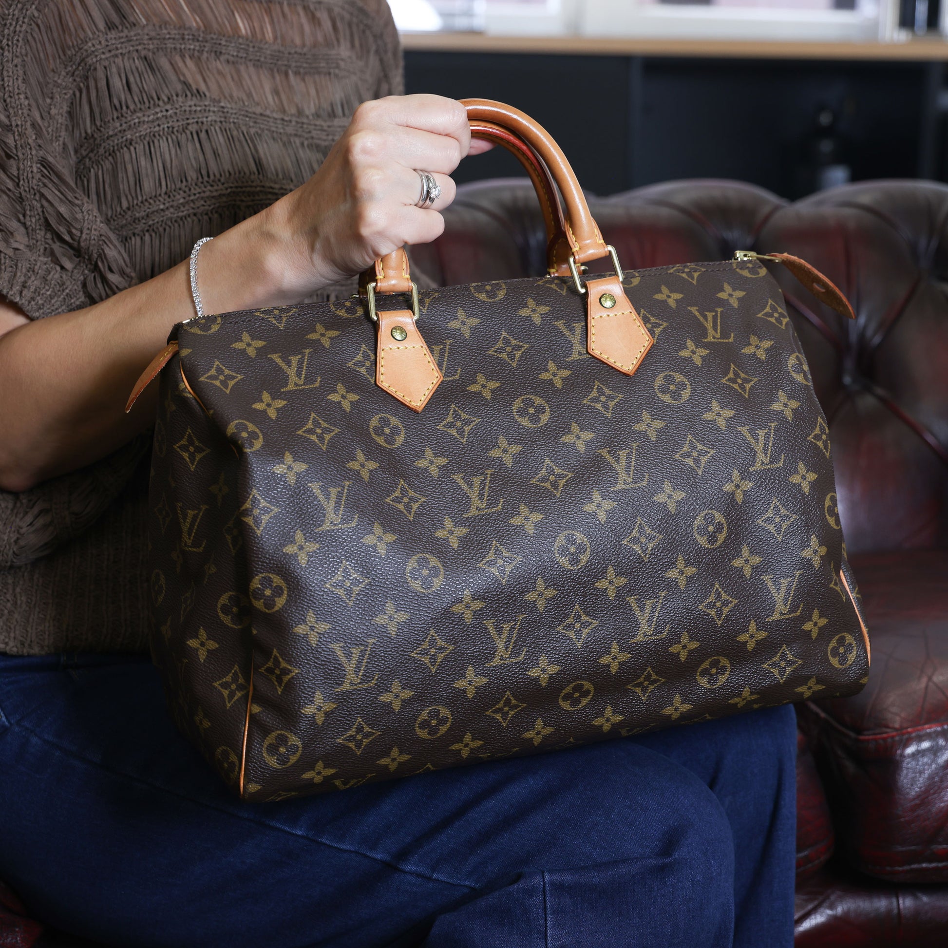 Preowned LOUIS VUITTON Speedy 35 Monogram Brown | Luxe Again Maison