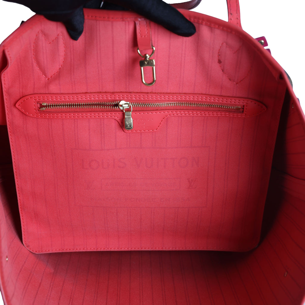 Preowned LOUIS VUITTON Monogram Totem Neverfull MM Brown & Flamingo Trim - Limited Edition | Luxe Again Maison