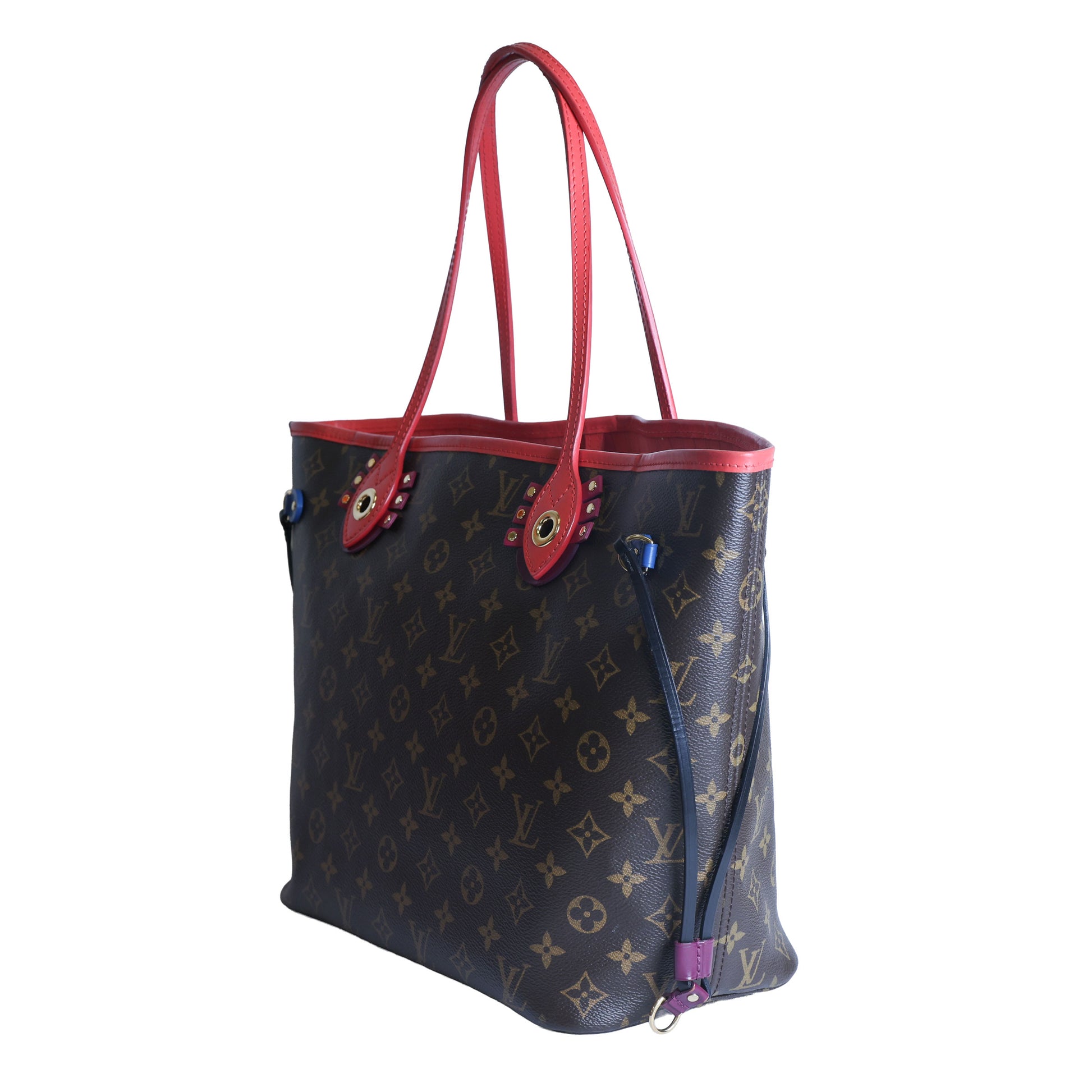 Preowned LOUIS VUITTON Monogram Totem Neverfull MM Brown & Flamingo Trim - Limited Edition | Luxe Again Maison