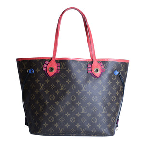 Preowned LOUIS VUITTON Monogram Totem Neverfull MM Brown & Flamingo Trim - Limited Edition | Luxe Again Maison