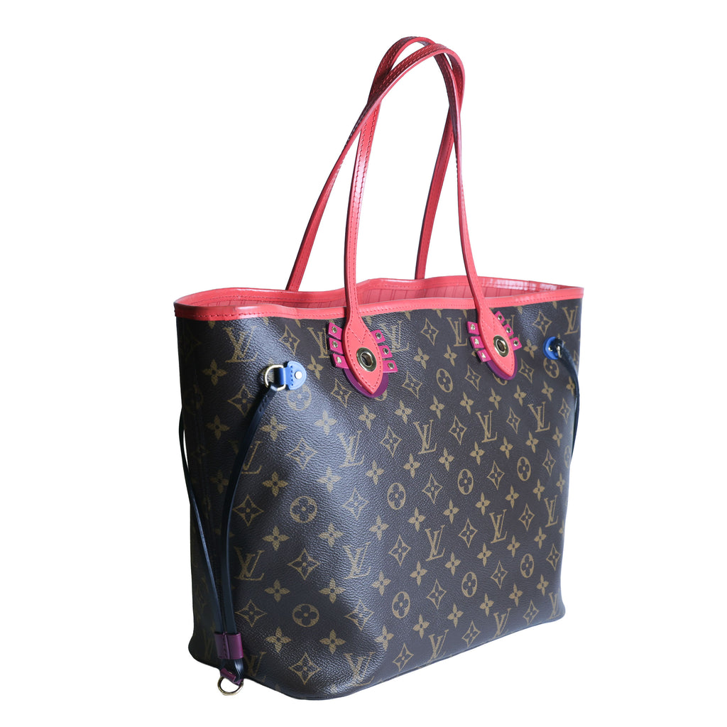 Preowned LOUIS VUITTON Monogram Totem Neverfull MM Brown & Flamingo Trim - Limited Edition | Luxe Again Maison