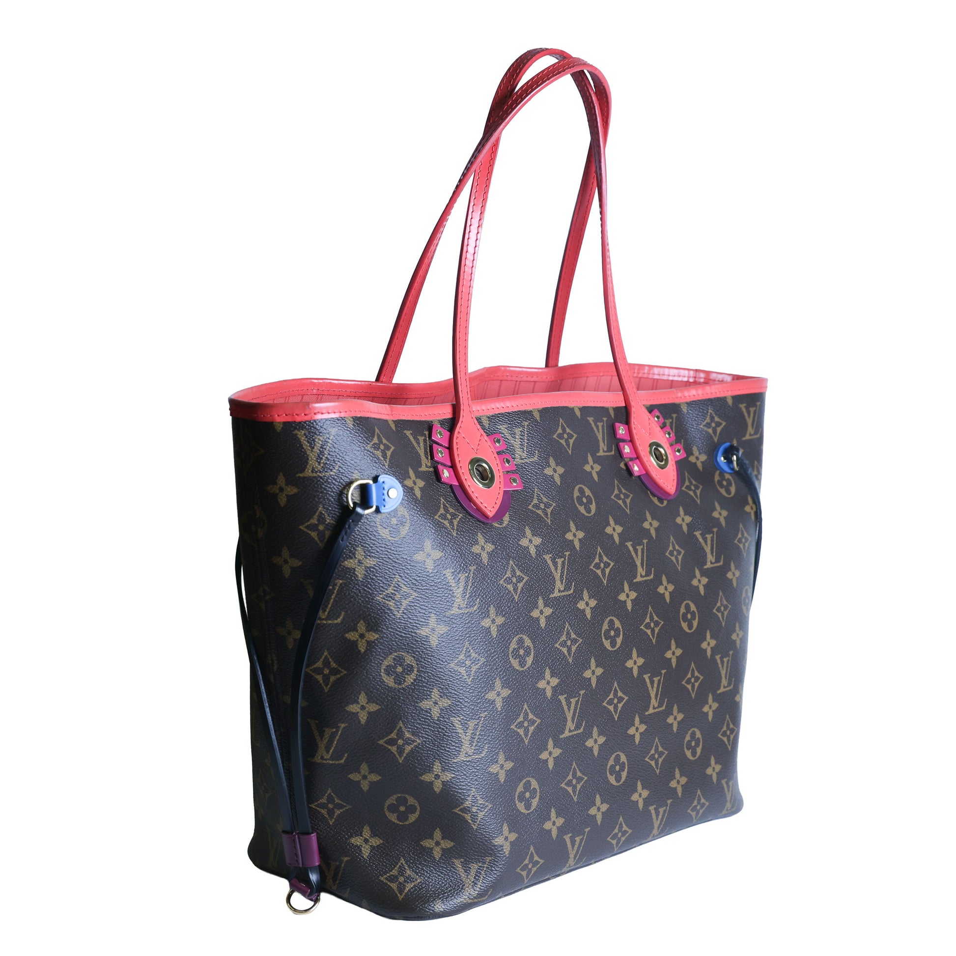 Preowned LOUIS VUITTON Monogram Totem Neverfull MM Brown & Flamingo Trim - Limited Edition | Luxe Again Maison
